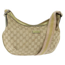 GUCCI GG Canvas Sherry Line Shoulder Bag Beige Gold 181092 Auth 150514-1