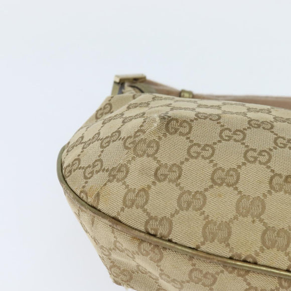 GUCCI GG Canvas Sherry Line Shoulder Bag Beige Gold 181092 Auth 150514