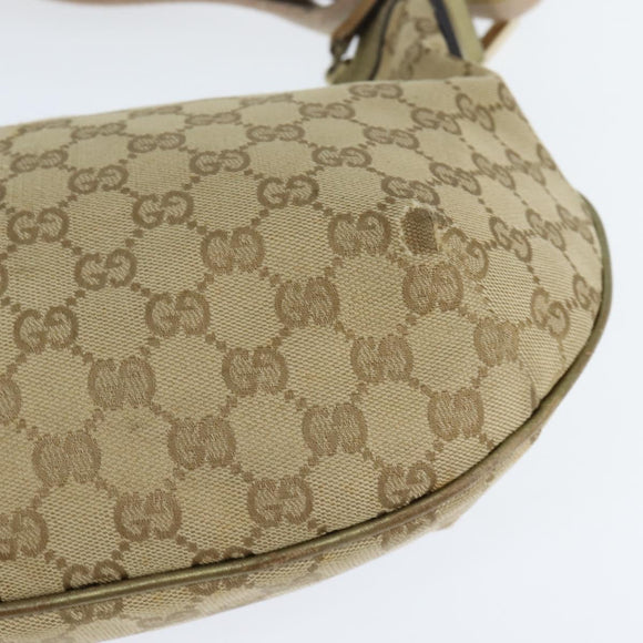 GUCCI GG Canvas Sherry Line Shoulder Bag Beige Gold 181092 Auth 150514