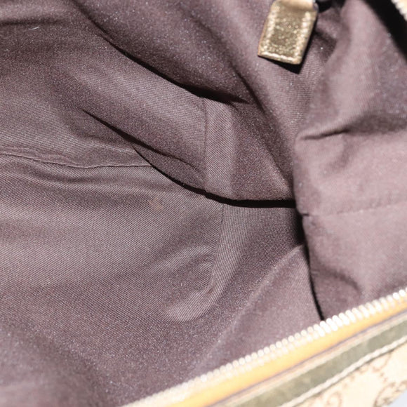 GUCCI GG Canvas Sherry Line Shoulder Bag Beige Gold 181092 Auth 150514