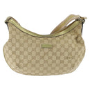 GUCCI GG Canvas Sherry Line Shoulder Bag Beige Gold 181092 Auth 150514-2