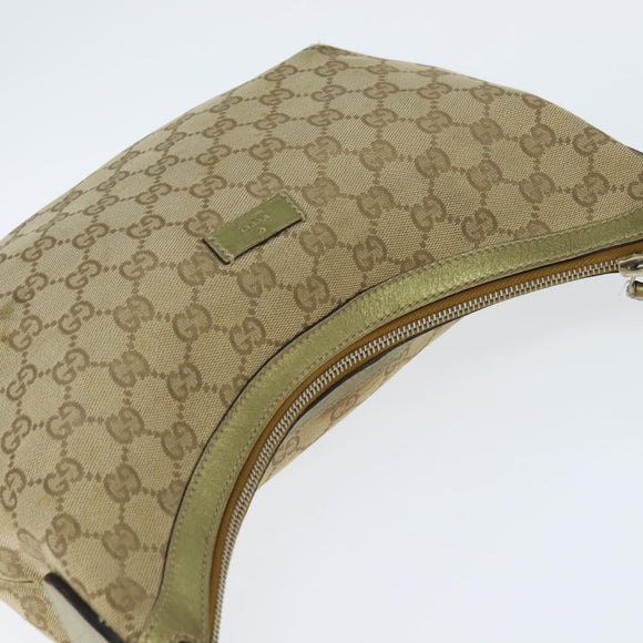 GUCCI GG Canvas Sherry Line Shoulder Bag Beige Gold 181092 Auth 150514