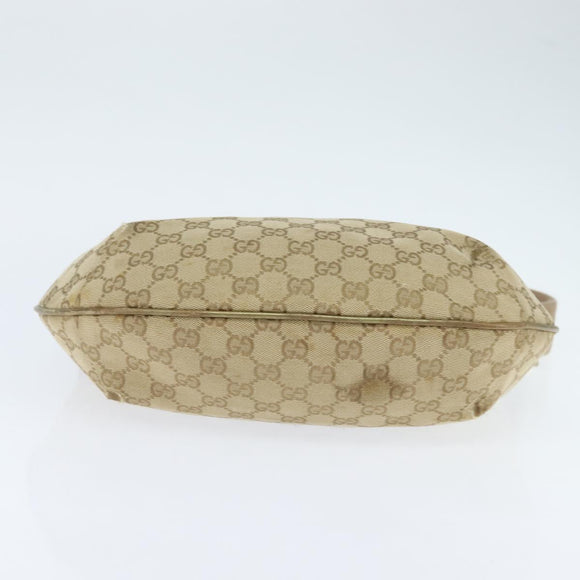 GUCCI GG Canvas Sherry Line Shoulder Bag Beige Gold 181092 Auth 150514