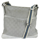 GUCCI GG Canvas Sherry Line Shoulder Bag Gray Silver 145857 Auth 150515-1