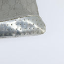 GUCCI GG Canvas Sherry Line Shoulder Bag Gray Silver 145857 Auth 150515-17