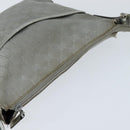 GUCCI GG Canvas Sherry Line Shoulder Bag Gray Silver 145857 Auth 150515-6