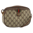 GUCCI GG Supreme Web Sherry Line Shoulder Bag PVC Beige Red Green Auth 150518-1