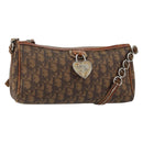 Christian Dior Trotter Canvas Romantic Chain Bag PVC Brown Silver Auth 150521-1