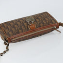 Christian Dior Trotter Canvas Romantic Chain Bag PVC Brown Silver Auth 150521-6