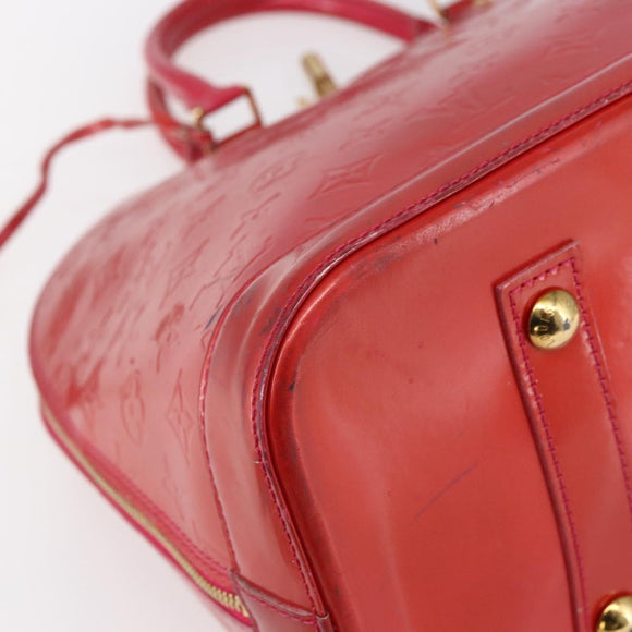 LOUIS VUITTON Monogram Vernis Alma GM Hand Bag Rose Pop M93625 LV Auth 150530