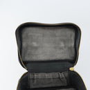 CHANEL Vanity Hand Bag Caviar Skin Black Gold CC Auth 150535-15