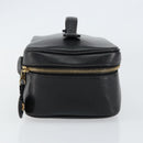 CHANEL Vanity Hand Bag Caviar Skin Black Gold CC Auth 150535-5