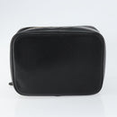 CHANEL Vanity Hand Bag Caviar Skin Black Gold CC Auth 150535-9