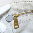 PRADA Canapa PM Hand Bag Canvas Gray Gold Auth 150536-15