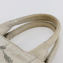 PRADA Canapa PM Hand Bag Canvas Gray Gold Auth 150536-8