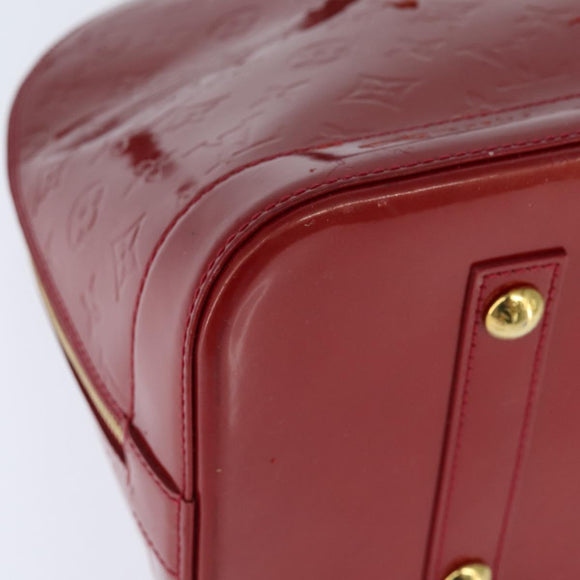 LOUIS VUITTON Monogram Vernis Alma GM Hand Bag Pomme D'amour M93596 Auth 150541
