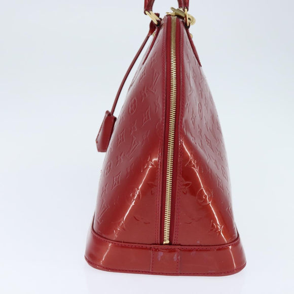 LOUIS VUITTON Monogram Vernis Alma GM Hand Bag Pomme D'amour M93596 Auth 150541