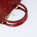 LOUIS VUITTON Monogram Vernis Alma GM Hand Bag Pomme D'amour M93596 Auth 150541-7