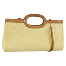 LOUIS VUITTON Monogram Vernis Roxbury Drive Hand Bag Perle M91374 Auth 150542-1