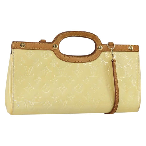 LOUIS VUITTON Monogram Vernis Roxbury Drive Hand Bag Perle M91374 Auth 150542