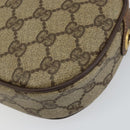 GUCCI GG Supreme Web Sherry Line Shoulder Bag PVC Beige Red Auth 150543-16