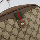 GUCCI GG Supreme Web Sherry Line Shoulder Bag PVC Beige Red Auth 150543-17