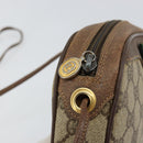 GUCCI GG Supreme Web Sherry Line Shoulder Bag PVC Beige Red Auth 150543-10