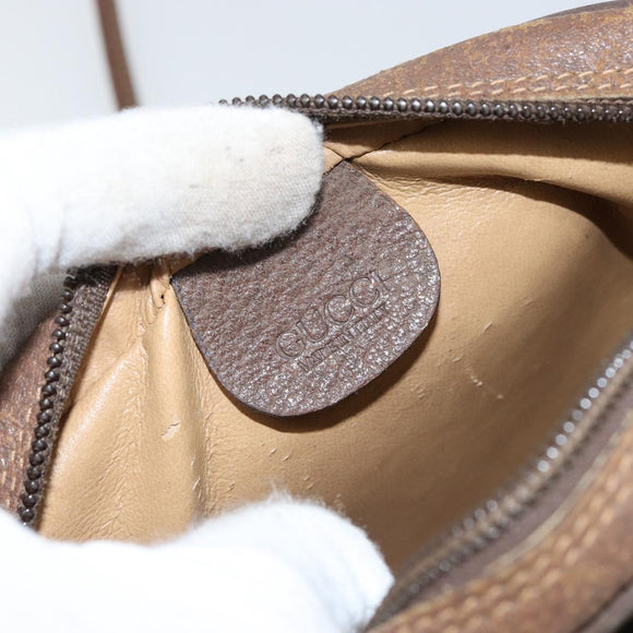 GUCCI GG Supreme Web Sherry Line Shoulder Bag PVC Beige Red Auth 150543