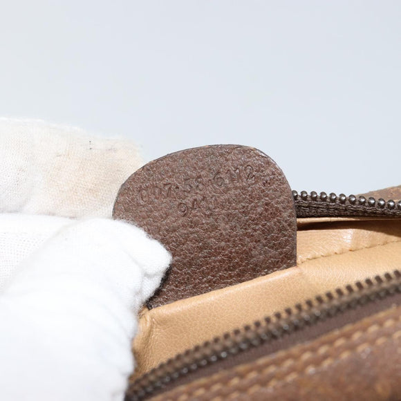 GUCCI GG Supreme Web Sherry Line Shoulder Bag PVC Beige Red Auth 150543