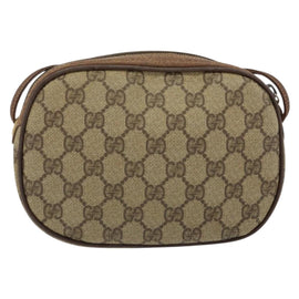 GUCCI GG Supreme Web Sherry Line Shoulder Bag PVC Beige Red Auth 150543 - 0