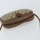 GUCCI GG Supreme Web Sherry Line Shoulder Bag PVC Beige Red Auth 150543-6