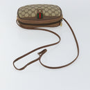 GUCCI GG Supreme Web Sherry Line Shoulder Bag PVC Beige Red Auth 150543-7