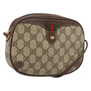 GUCCI GG Supreme Web Sherry Line Bag PVC Beige Red 156 02 066 Auth 150544-1
