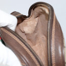 GUCCI GG Supreme Web Sherry Line Bag PVC Beige Red 156 02 066 Auth 150544-19