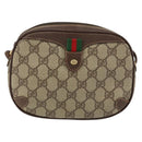 GUCCI GG Supreme Web Sherry Line Bag PVC Beige Red 156 02 066 Auth 150544-2