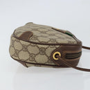 GUCCI GG Supreme Web Sherry Line Bag PVC Beige Red 156 02 066 Auth 150544-4