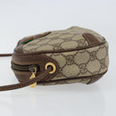 GUCCI GG Supreme Web Sherry Line Bag PVC Beige Red 156 02 066 Auth 150544-5