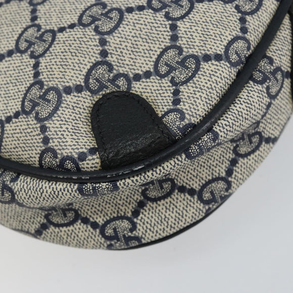 GUCCI GG Supreme Sherry Line Shoulder Bag PVC Navy Red 89 02 066 Auth 150546