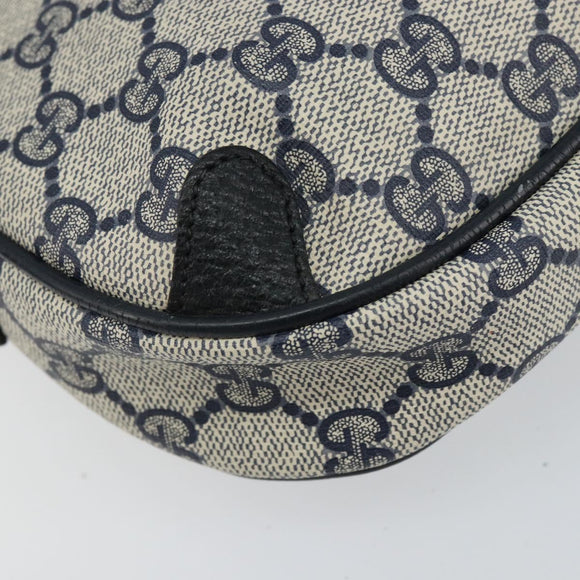 GUCCI GG Supreme Sherry Line Shoulder Bag PVC Navy Red 89 02 066 Auth 150546