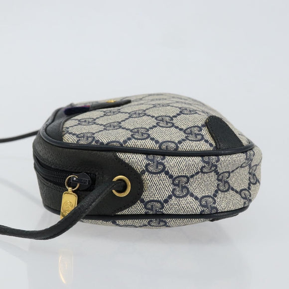 GUCCI GG Supreme Sherry Line Shoulder Bag PVC Navy Red 89 02 066 Auth 150546