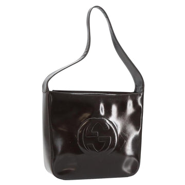 GUCCI Soho Shoulder Bag Patent leather Black Silver 000 1046 0506 Auth 150547