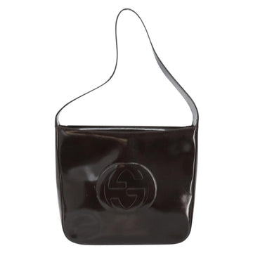 GUCCI Soho Shoulder Bag Patent leather Black Silver 000 1046 0506 Auth 150547 - 0