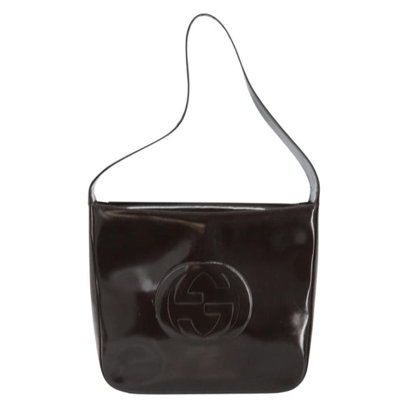 GUCCI Soho Shoulder Bag Patent leather Black Silver 000 1046 0506 Auth 150547