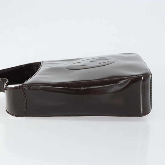 GUCCI Soho Shoulder Bag Patent leather Black Silver 000 1046 0506 Auth 150547
