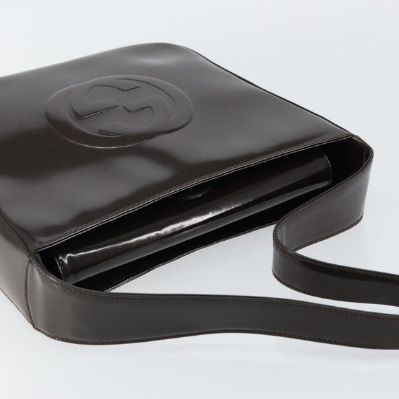 GUCCI Soho Shoulder Bag Patent leather Black Silver 000 1046 0506 Auth 150547