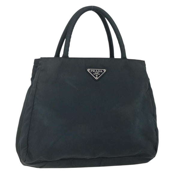PRADA Hand Bag Nylon Green Auth 150549