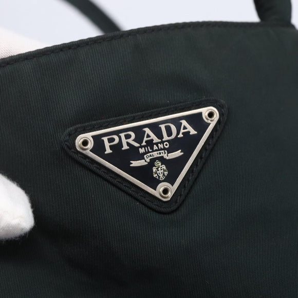 PRADA Hand Bag Nylon Green Auth 150549