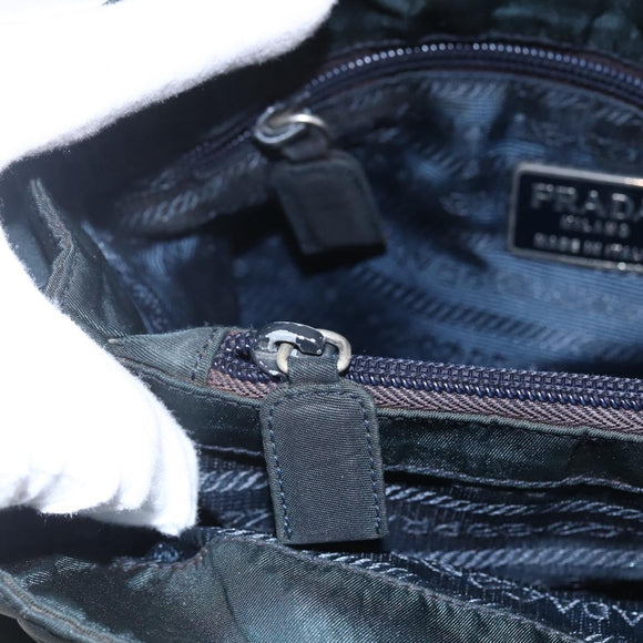 PRADA Hand Bag Nylon Green Auth 150549