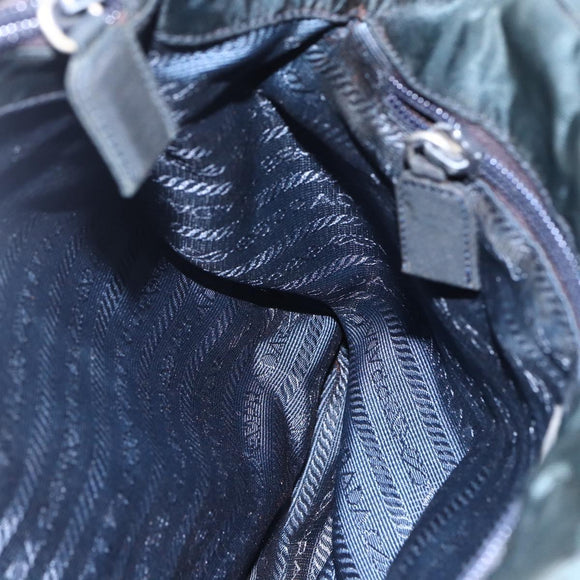 PRADA Hand Bag Nylon Green Auth 150549