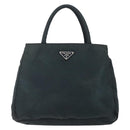 PRADA Hand Bag Nylon Green Auth 150549-2
